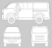 Van car blueprint  vector illustration