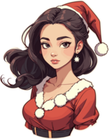 AI generated Girl with Christmas Outfit png