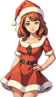 ai gerado fêmea santa claus personagem png