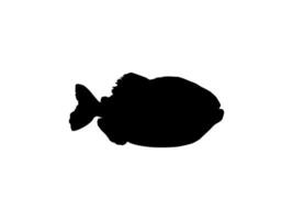 Piranha Fish Silhouette, can use for Logo Gram, Website, Art Illustration, Pictogram, Icon or Graphic Design Element. Vector Illustration