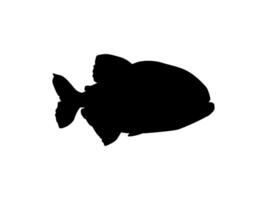 Piranha Fish Silhouette, can use for Logo Gram, Website, Art Illustration, Pictogram, Icon or Graphic Design Element. Vector Illustration