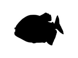 Piranha Fish Silhouette, can use for Logo Gram, Website, Art Illustration, Pictogram, Icon or Graphic Design Element. Vector Illustration