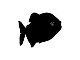 Piranha Fish Silhouette, can use for Logo Gram, Website, Art Illustration, Pictogram, Icon or Graphic Design Element. Vector Illustration