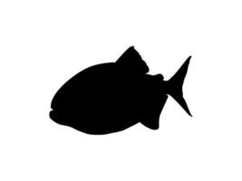 Piranha Fish Silhouette, can use for Logo Gram, Website, Art Illustration, Pictogram, Icon or Graphic Design Element. Vector Illustration