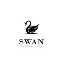 swan animal logo beauty fashion vector