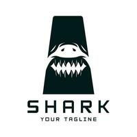 Unique and creative shark logo vector design. Wild Fish Vector Illustration