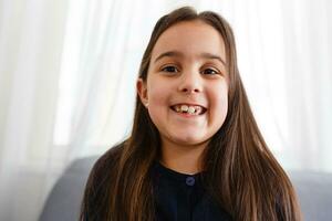 Close-up Of A Girl Video Conferencing photo