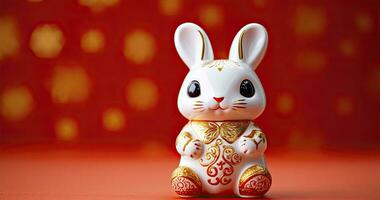 AI generated Symbol of the Chinese New Year of the rabbit. Happy Chinese New Year. photo