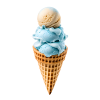 ai gerado azul gelo creme cone isolado em transparente fundo png