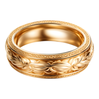 AI generated Golden Ring Isolated on Transparent Background png