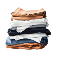 AI generated Stack of Clean Clothes Isolated on Transparent Background png