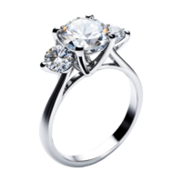 AI generated Diamond Engagement Ring Isolated on Transparent Background png