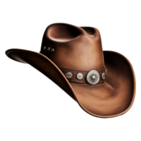ai generato Marrone cowboy cappello isolato su trasparente sfondo png