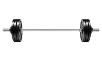 AI generated Barbell Isolated Front View on Transparent Background png
