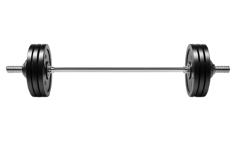 AI generated Barbell Isolated Front View on Transparent Background png