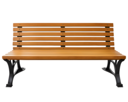 AI generated Wooden Park Bench Isolated on Transparent Background png