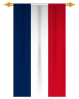 France flag vertical pennant isolated png