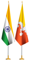 Butão, Índia pequeno mesa bandeiras juntos png