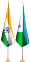 Dschibuti, indisch klein Tabelle Flaggen zusammen png