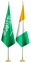 Ivory Coast,Saudi Arabia flags together png