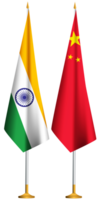 Kina, indisk små tabell flaggor tillsammans png