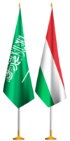 Hungary,Saudi Arabia flags together png