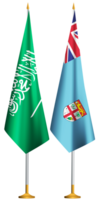 Fiji,Saudi Arabia flags together png