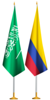 Colombia,Saudi Arabia flags together png