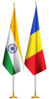 rumänien, indisk små tabell flaggor tillsammans png