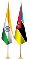 Mozambique, Indiaas klein tafel vlaggen samen png