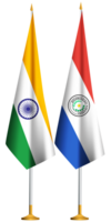 Paraguay,Indian small table flags together png