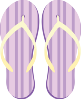 coloré tongs illustration. à motifs chaussons ou chaussure plat couleur. png