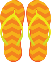 de colores chancletas ilustración. estampado zapatillas o calzado plano color. png