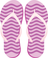 Colored Flip-Flops Illustration. Patterned Slippers or Footwear Flat Color. png