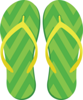 Colored Flip-Flops Illustration. Patterned Slippers or Footwear Flat Color. png