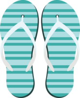 Colored Flip-Flops Illustration. Patterned Slippers or Footwear Flat Color. png