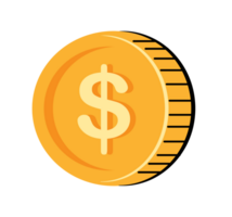 Dollar coin icon illustration png