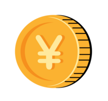 Yen coin icon illustration png