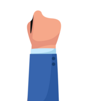 Raised fist in suit cartoon illustration png