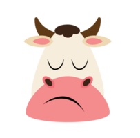 cute cow face character png