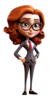 AI generated 3d illustration of business woman character, generated ai png