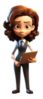 AI generated 3d illustration of business woman character, generated ai png