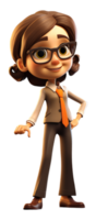 AI generated 3d illustration of business woman character, generated ai png