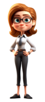 AI generated 3d illustration of business woman character, generated ai png