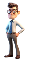 AI generated 3D illustration of a businessman male cartoon character with a cheerful expression, generated AI png