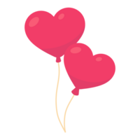 Couple heart balloons. Red balloons and strings tied together like a couple's love png