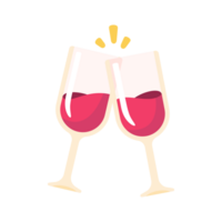 Wine glasses clink together to celebrate a couple at their wedding ceremony. png
