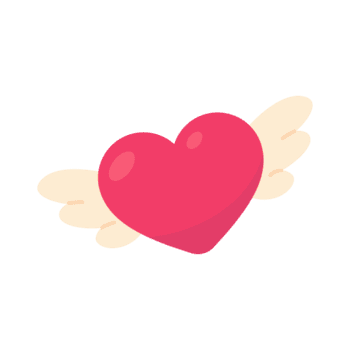 Herz mit Flügel. rot Herz fliegt auf Valentinstag Tag. png