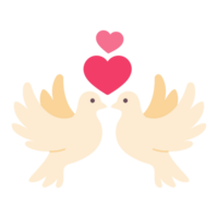 white pigeon couple For decorating wedding cards The concept of free and pure love. png