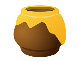 The isolated gradient golden yellow pot of honey icon, as made by bees png